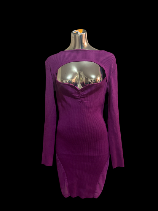 Sheer panel plus size dress