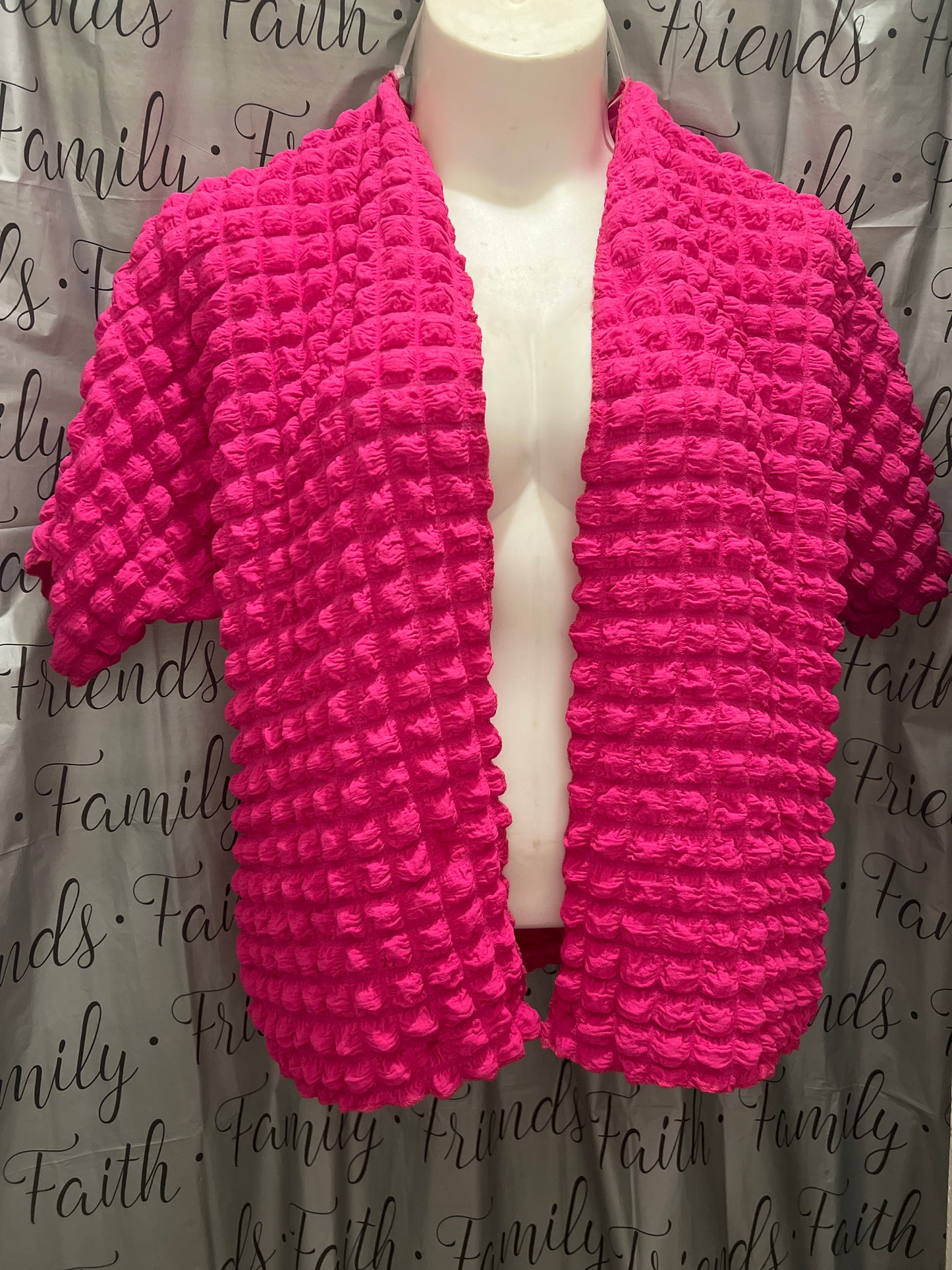 Plus size O/S bubble shrug