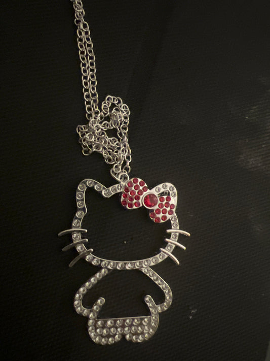 Red Bow pendant Necklace